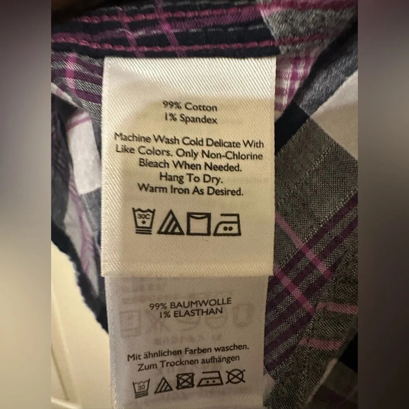 Eddie Bauer checked cotton long roll tab sleeve shirt size M. - Picture 4 of 6